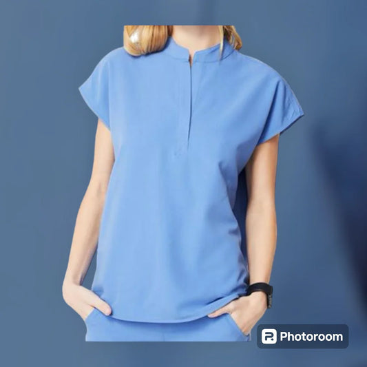 Serenity Quarter Snap-Front Scrub Top 2